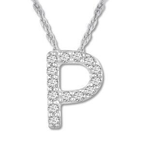 18kt White Gold Plated Letter P Comes With 18" Chain